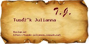 Tusák Julianna névjegykártya