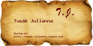 Tusák Julianna névjegykártya